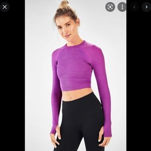 Fabletics Bri Ribbed Seamless Long-Sleeve Top in Orchid Purple